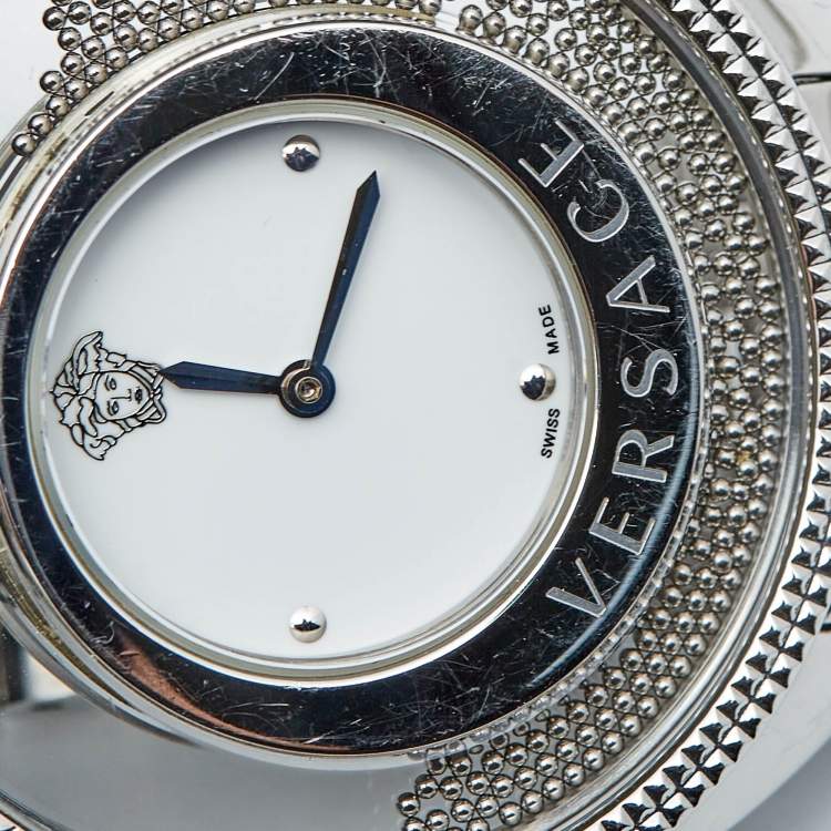 Pre Owned Versace White Stainless Steel Destiny Spirit 86Q99D002-S099 Women's Wristwatch 39 mm