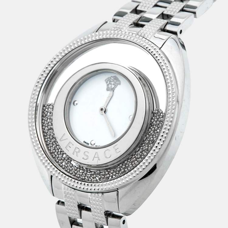 Pre Owned Versace White Stainless Steel Destiny Spirit 86Q99D002-S099 Women's Wristwatch 39 mm