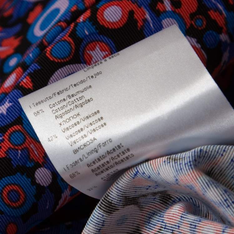 Pre Owned Versus Versace Multicolor Textured Cotton Abstract Printed Dress M 