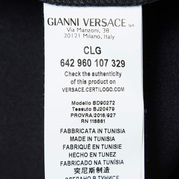 Pre Owned Versus Versace Black Printed Jersey Shoulder Detailed Sweatshirt M