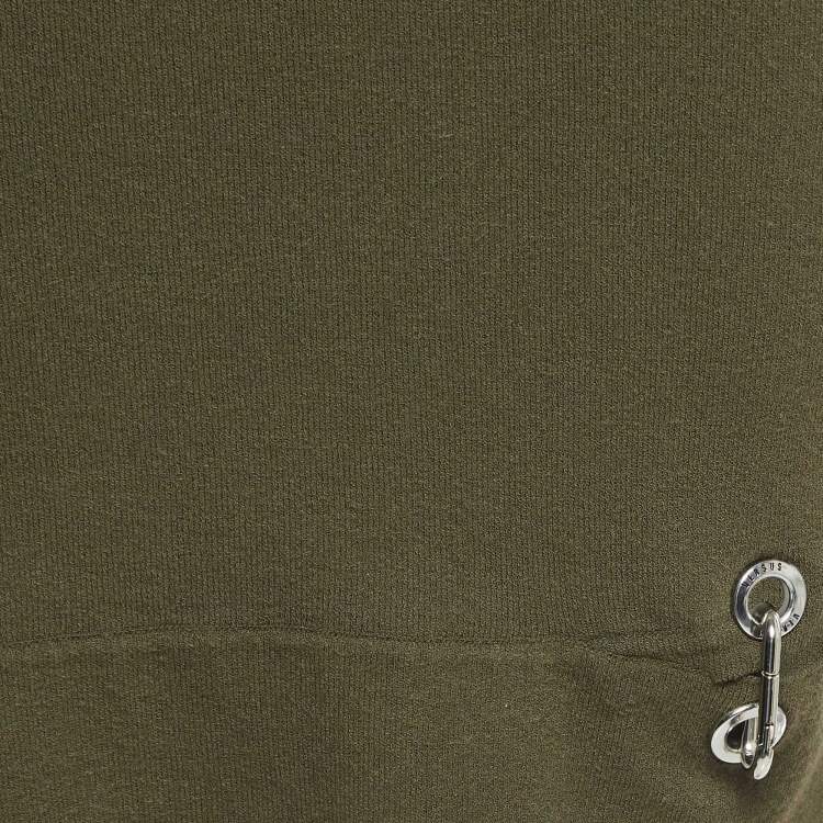 Pre Owned Versus Versace Green Knit Pin Detail Mini Dress XS