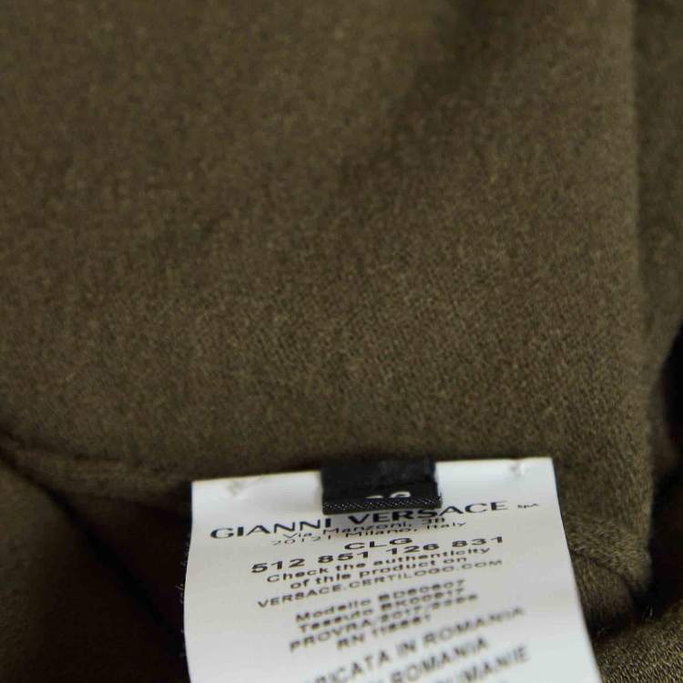 Pre Owned Versus Versace Green Knit Pin Detail Mini Dress XS
