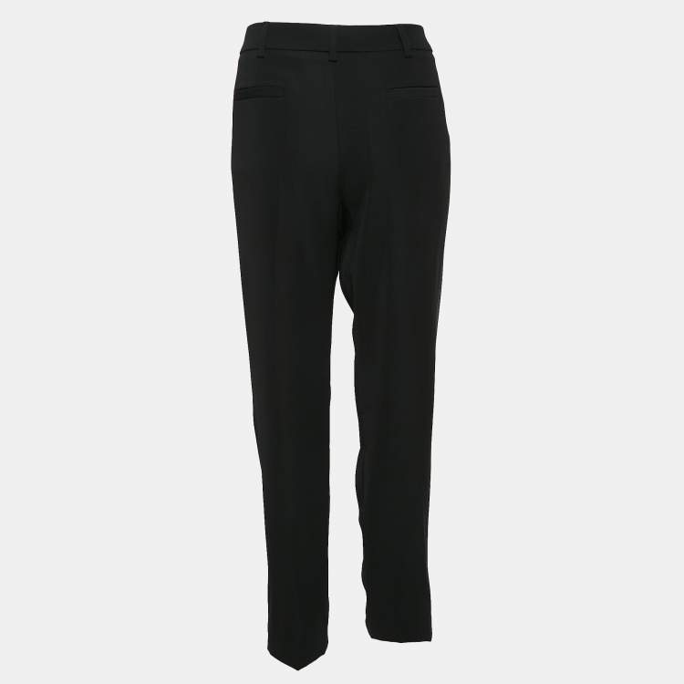 Pre Owned Versus Versace Black Crepe Safety Pin Detail Trousers L