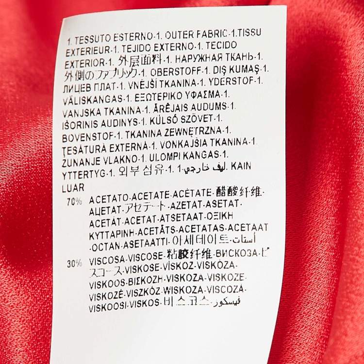 Pre Owned Versus Versace Red Crepe Button Front Shirt L