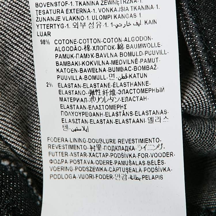 Pre Owned Versus Versace Black Denim Straight Fit Jeans L Waist 31"