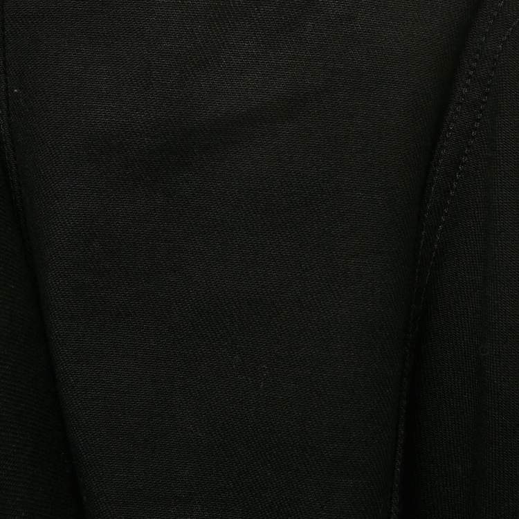 Pre Owned Versus Versace Black Distressed Denim Button Detail Jacket L