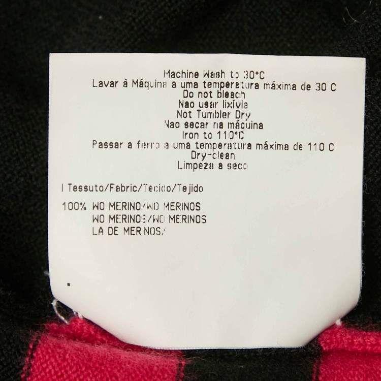 Pre Owned Versus Versace Black/Pink Patterned Knit Mini Sweater Dress S