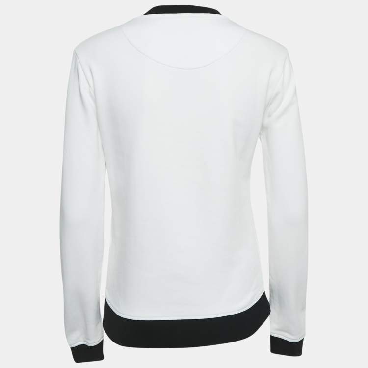 Pre Owned Versus Versace White Medusa Print Cotton Sweatshirt M