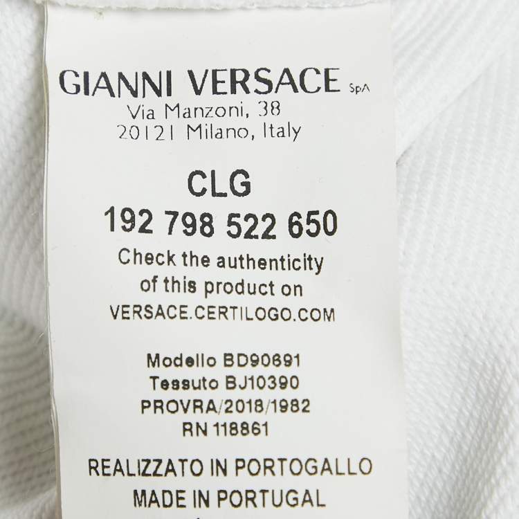 Pre Owned Versus Versace White Medusa Print Cotton Sweatshirt M