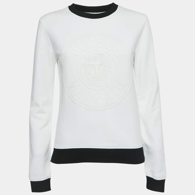 Pre Owned Versus Versace White Medusa Print Cotton Sweatshirt M