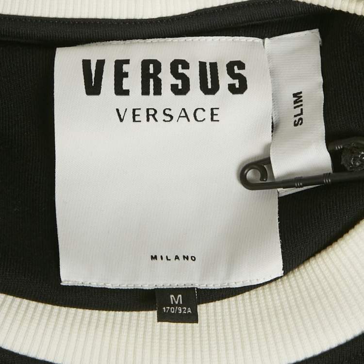 Pre Owned Versus Versace Black Medusa Applique Jersey Sweatshirt M