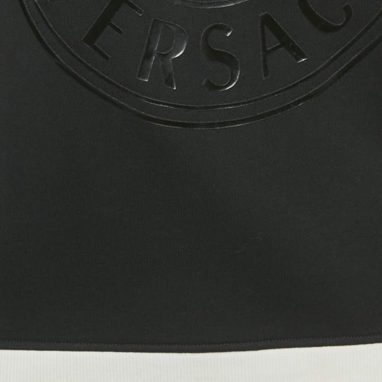 Pre Owned Versus Versace Black Medusa Applique Jersey Sweatshirt M
