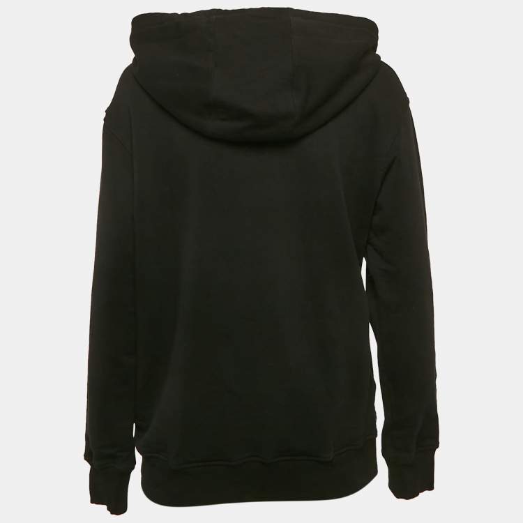 Pre Owned Versus Versace x Zayn Black Printed Cotton Knit Hoodie S