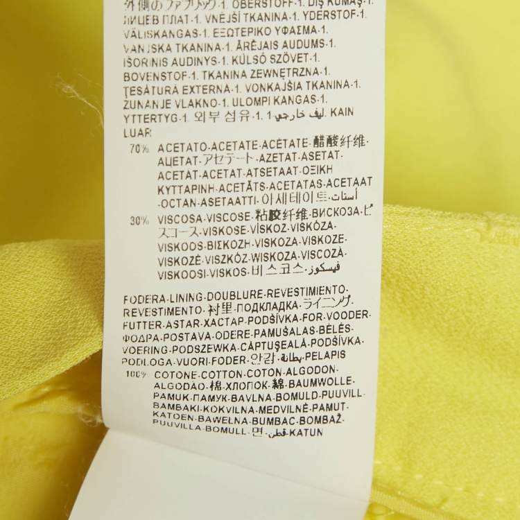 Pre Owned Versus Versace Yellow Crepe Pleated Trousers S