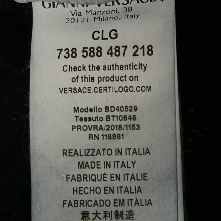 Pre Owned Versus Versace Black Denim Metal Detail Rip Jeans S/Waist 26"