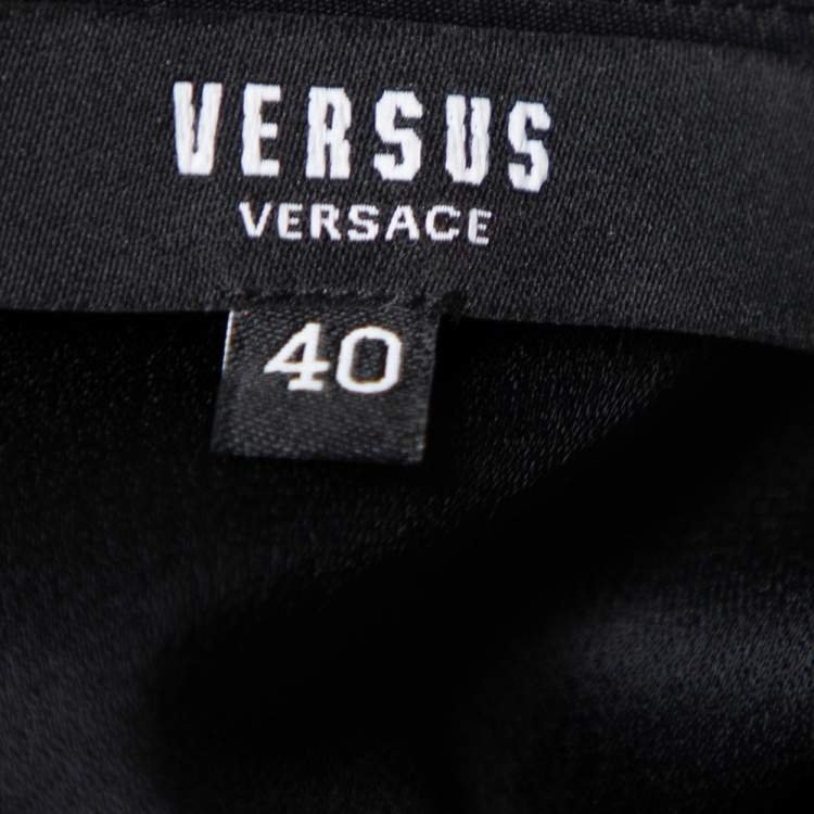 Pre Owned Versus Versace Multicolored Baroque Printed Silk Overlay Detailed Shift Dress S