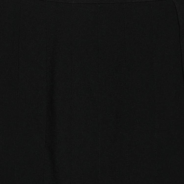 Pre Owned Versus Versace Black Crepe Pleated Maxi Skirt M