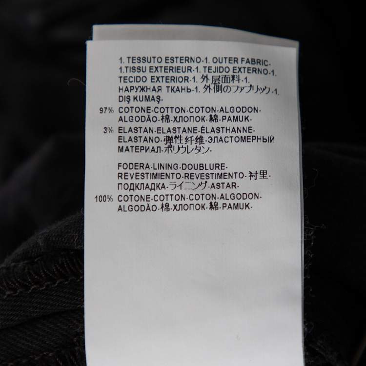 Pre Owned Versus Versace Black Denim Lion Head Pin Detail Skinny Jeans XS