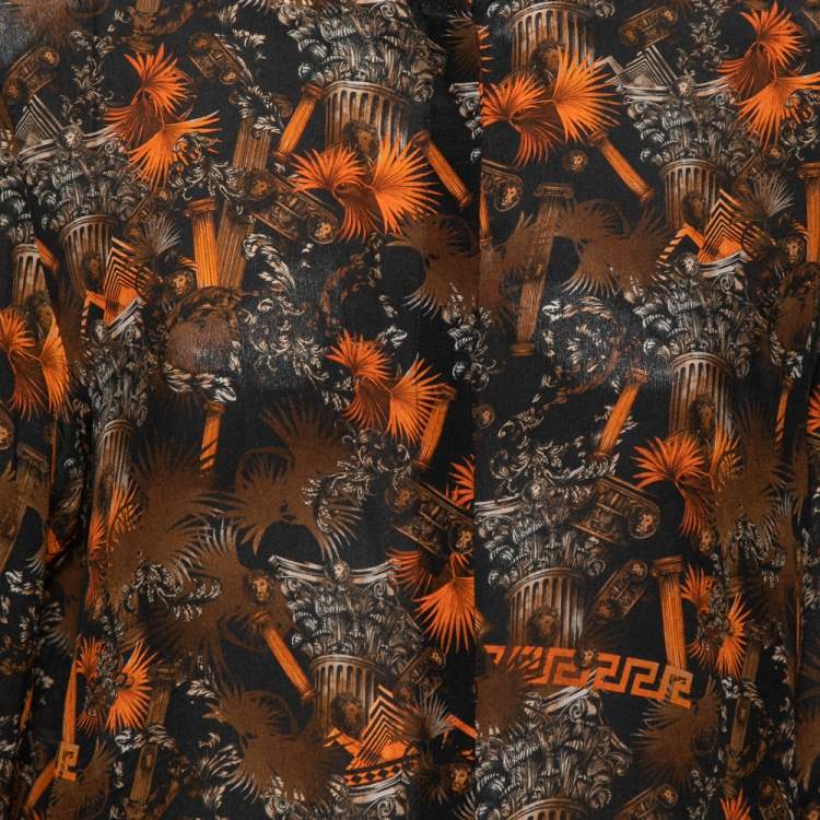 Pre Owned Versus Versace Multicolor Printed Silk Button Front Blouse M