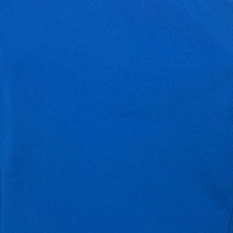 Pre Owned Versus Versace Royal Blue Pin Fastening Detail One Shoulder Top L