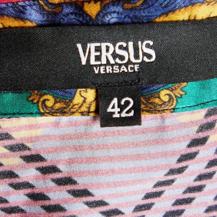 Pre Owned Versus Versace Multicolor Printed Silk Button Front Shirt M