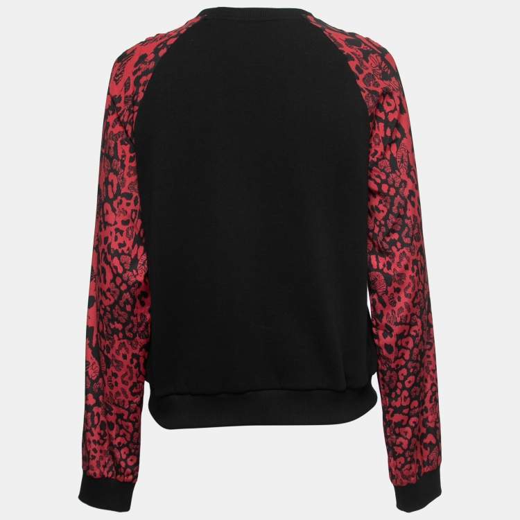 Pre Owned Versus Versace Black Knit Animal Motif Embroidered Jumper M