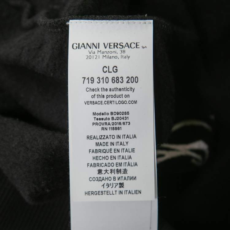Pre Owned Versus Versace Black Knit Animal Motif Embroidered Jumper M