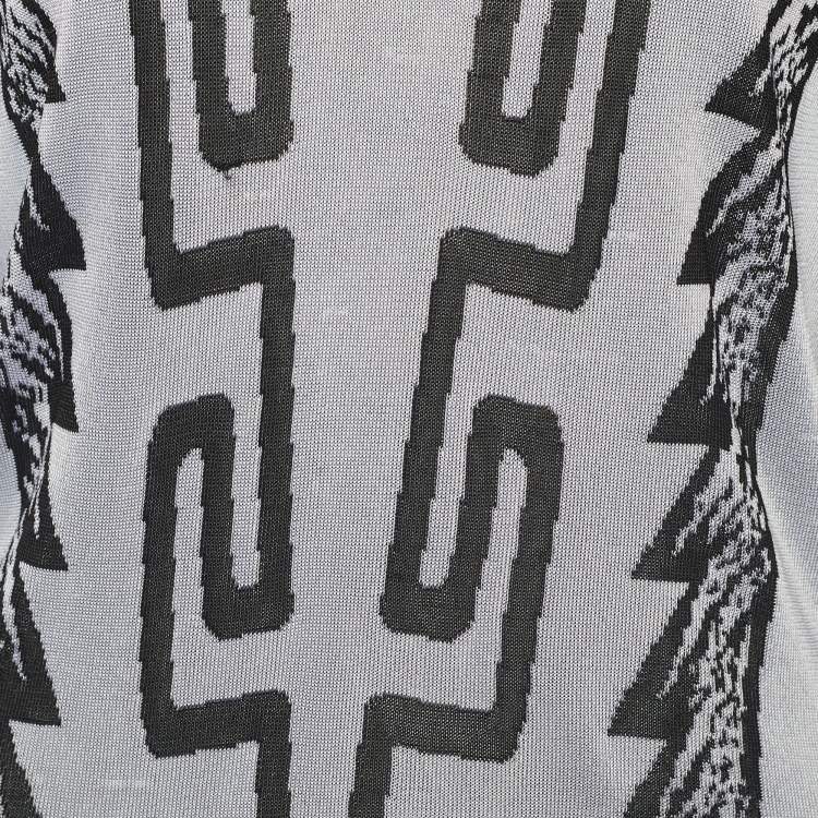 Pre Owned Versus Versace Monochrome Intarsia Knit Jumper M