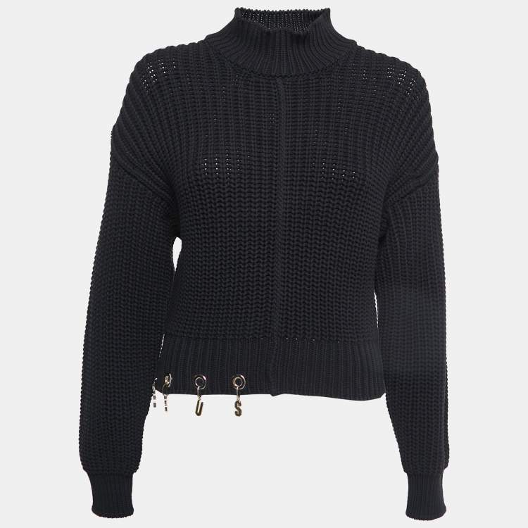 Louis Vuitton Ribbed Knit Cropped Turtleneck White. Size L0