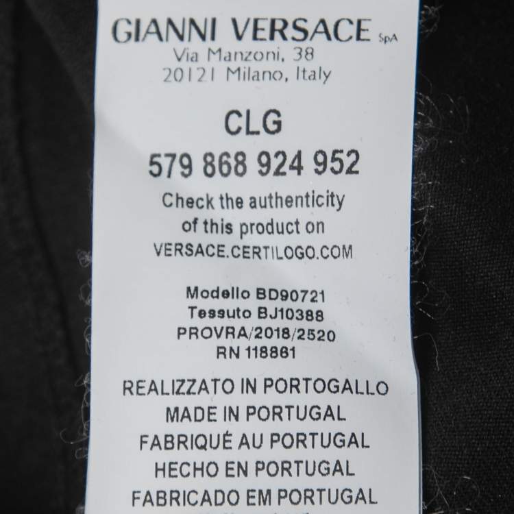 مملوكة مسبقًا Versus Versace Black Contrast Logo Detail Cotton Crew Neck Half Sleeve T-Shirt S