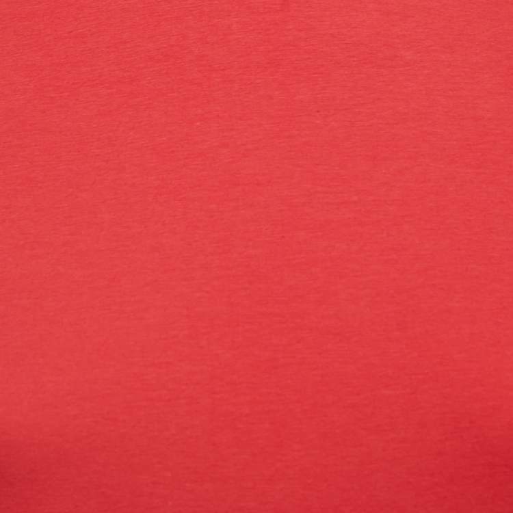Pre Owned Versus Versace Red Cotton Logo Detailed High Neck T-Shirt XS