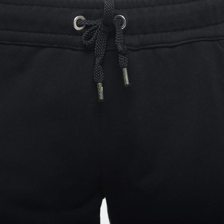 Pre Owned Versus Versace Black Logo Print Cotton Side Zip Detailed Joggers S
