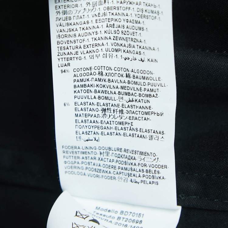 Pre Owned Versus Versace Black Stretch Cotton Trench Coat S