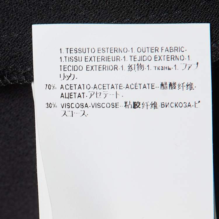 Pre Owned Versus Versace Black Crepe Asymmetric Wrap Top XS