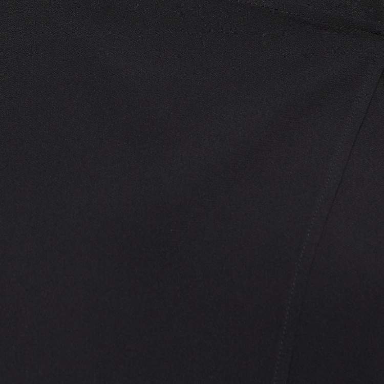 Pre Owned Versus Versace Black Crepe Asymmetric Wrap Top XS