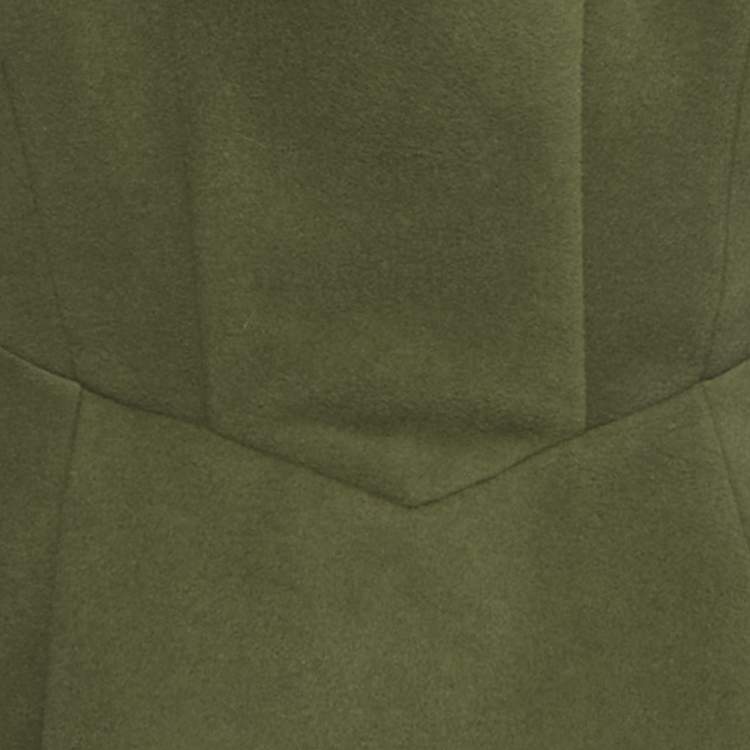 Pre Owned Vestiaire d'un Oiseau Libre Green Felt Flared Mini Dress XXS