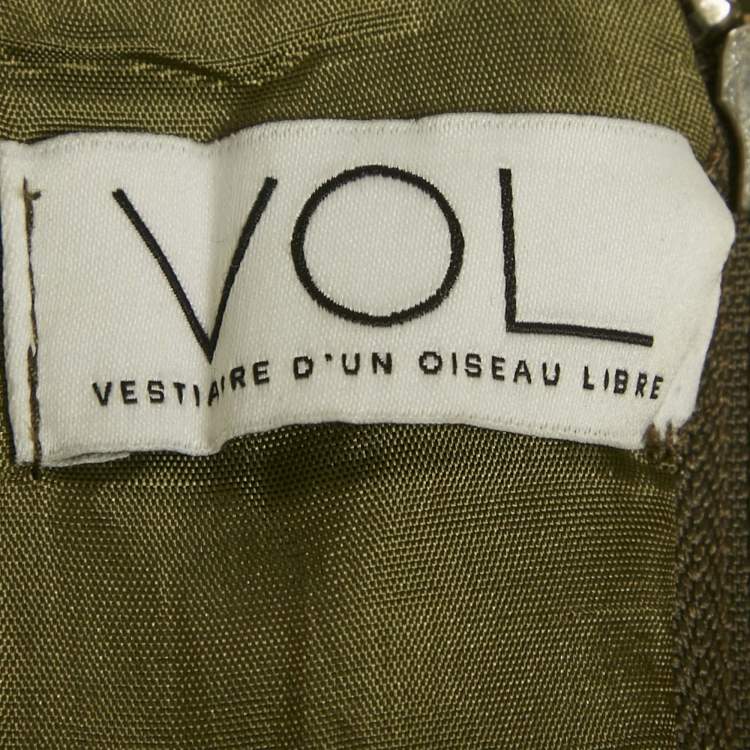 Pre Owned Vestiaire d'un Oiseau Libre Green Felt Flared Mini Dress XXS