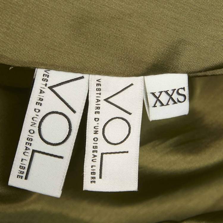 Pre Owned Vestiaire d'un Oiseau Libre Green Felt Flared Mini Dress XXS