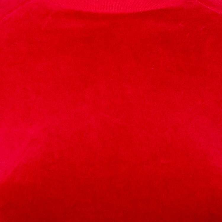 Pre Owned Vetements X Juicy Couture Red Velour Turtleneck Top M