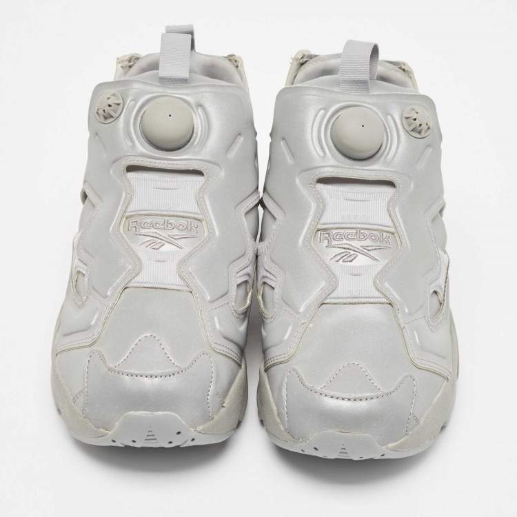 Pre Owned Vetements Silver Reflected Fabric Instapump Fury 3M Low Top Sneakers Size 38.5