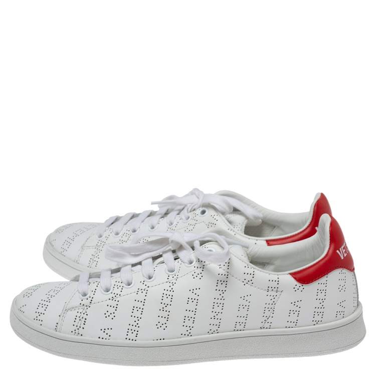 Pre Owned Vetements White Perforated Leather Low Top Sneakers Size 39