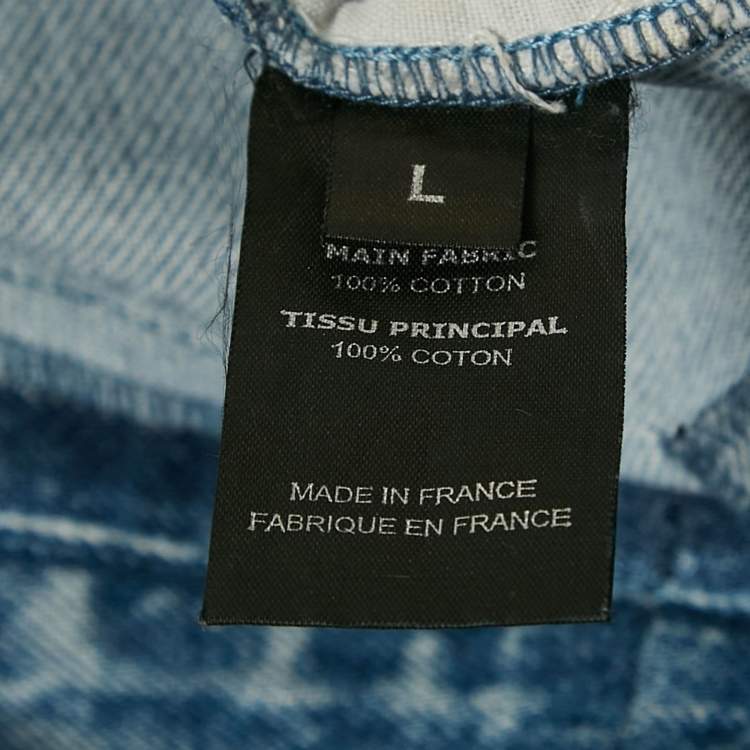 Pre Owned Vetements Blue Two Tone Patchwork Denim Straight-Leg  Jeans L