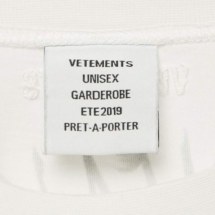 Pre Owned Vetements White Chinese Snake Zodiac Print Cotton Crew Neck T-Shirt S