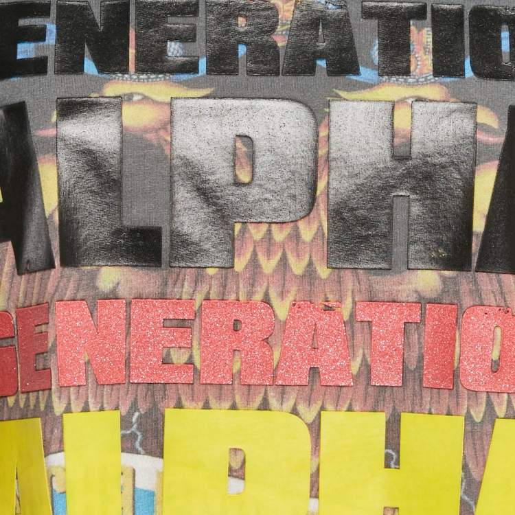 Pre Owned Vetements Grey Generation Alpha Printed Cotton Knit Oversized T-Shirt S