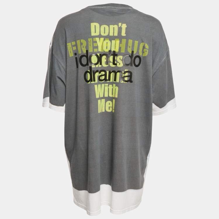 Pre Owned Vetements Grey Generation Alpha Printed Cotton Knit Oversized T-Shirt S