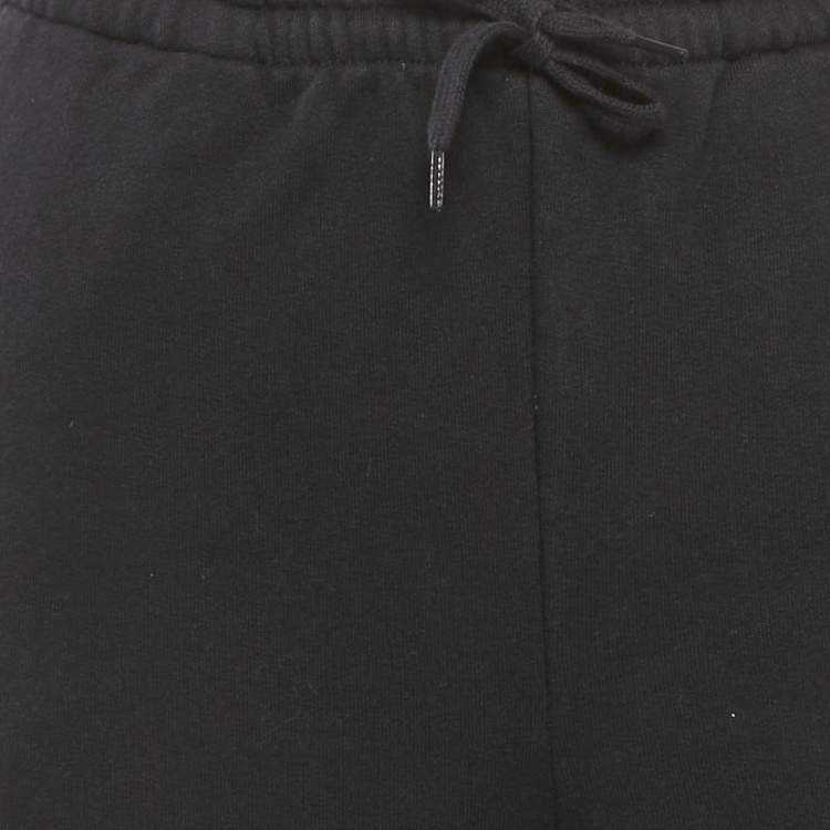 Pre Owned Vetements Black Logo Embroidered Cotton Knit Sweatpants M