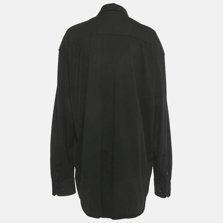 Pre Owned Vetements Black Logo Print Cotton Knit Garderobe Limited Edition Unisex Shirt M