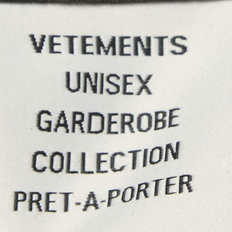 Pre Owned Vetements Black Logo Print Cotton Knit Garderobe Limited Edition Unisex Shirt M