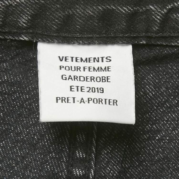 Pre Owned Vetements X Levi's Blue /Black Patchwork Denim Distressed Jeans S Waist 26"