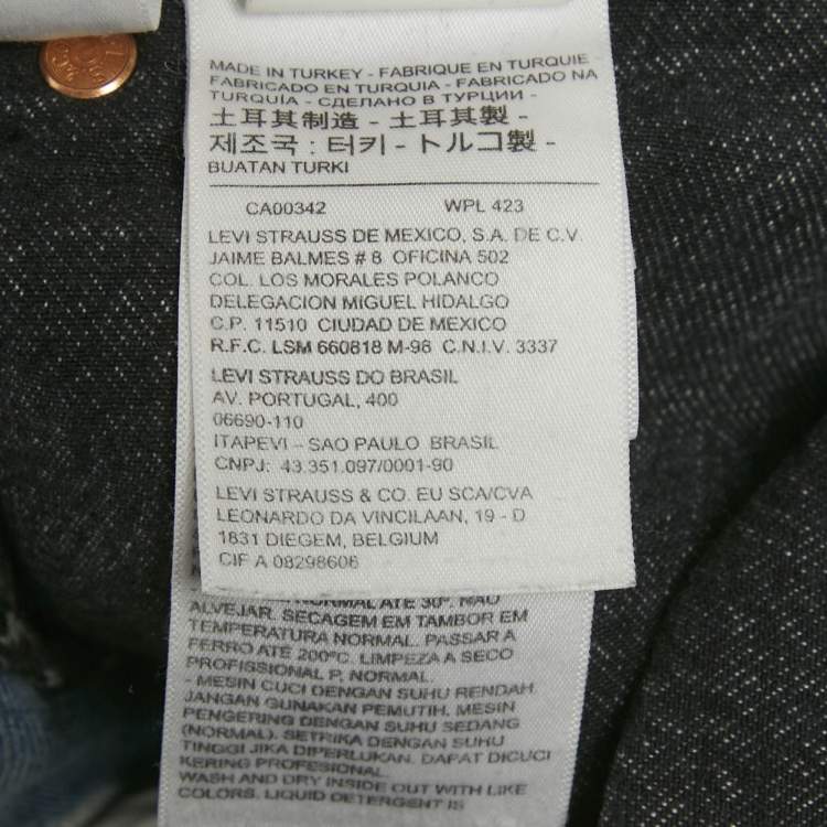 Pre Owned Vetements X Levi's Blue /Black Patchwork Denim Distressed Jeans S Waist 26"